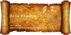 Gila Klaudia névjegykártya